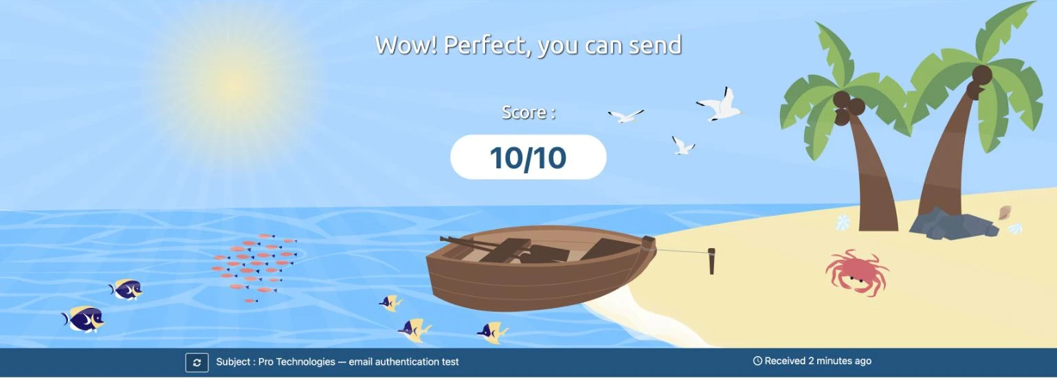 mail-tester.com įvertinimas: 10/10